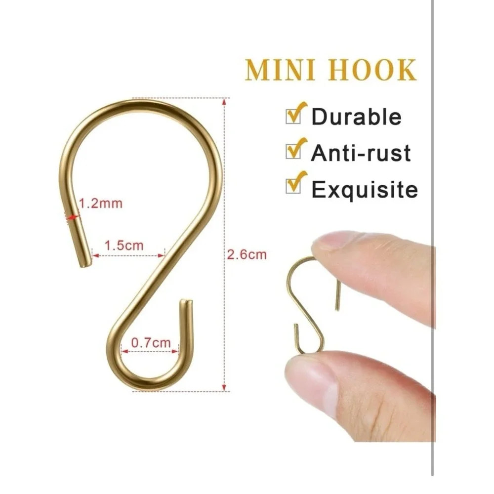 Sratte 120 Pcs Mini S Hook for Hanging 1 Inch Metal Hanging Hooks S‎ Shaped Iron